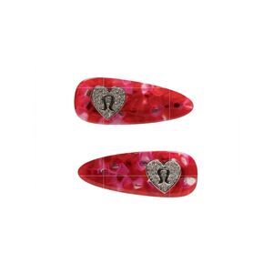 Red Lululemon Jewelled Alligator Clips 2 Pack Oxford Red/Candy Cloud/Silver